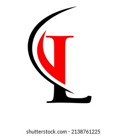 Modern Letter L Logo Template. L Letter Logo Design with Swoosh Icon Vector.