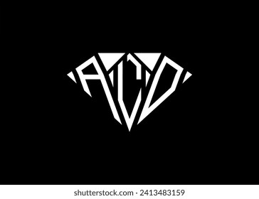 Modern letter A L O diamond shape logo And initial monogram A L O letter logo vector template.