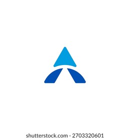 Logotipo moderno del Vector de la letra A y del lanzamiento o de la letra A y del concepto del cohete