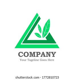 Modern Letter A Leaf Logo Teamplate For Company