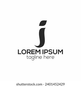 Modern I letter line logo design concept isolated vector template for business or company