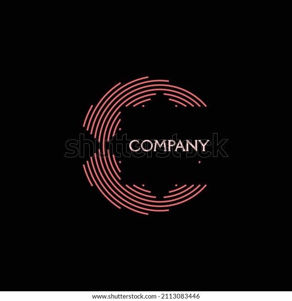 Modern letter logo C in stripes line\
art with negative space star. Beautiful logotype initial designs\
for personal and company branding. EPS8\
#02