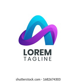Modern letter A logo design