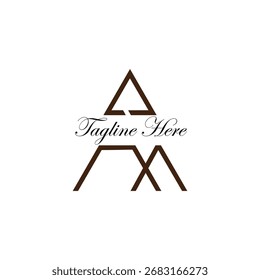 Modern AM Letter Logo Design