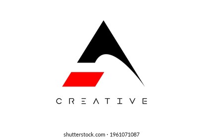 A Modern Letter Logo Design with Creative Look in Black and Red Colors Vector Illustration