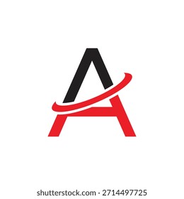 Diseño moderno del logotipo de la letra A con el anillo dinámico de la órbita. Un ícono de marca para la Tecnología, el negocio global y la identidad Corporativa.