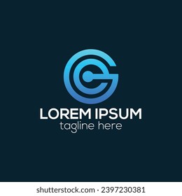 Diseño moderno de logotipo de letras EG con ilustración de plantilla de vector de color gradiente para empresas