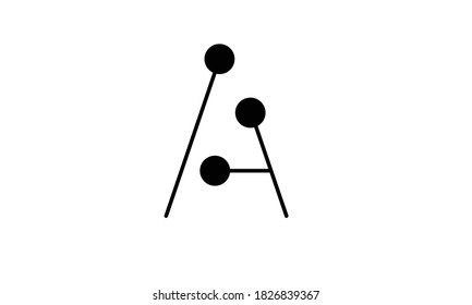 Diseño y plantilla de logotipo de carta moderna. Un icono de las iniciales basadas en Monograma y las letras A en vector.