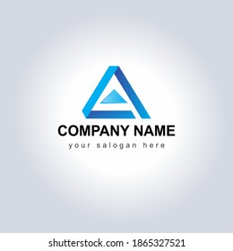 Carta moderna Ilustración vectorial de diseño con logotipo A para su identidad empresarial. Nombre de la compañía de símbolos creativos con eslogan. Icono único de logotipo para monograma . Hermosa idea del logotipo de la compañía.