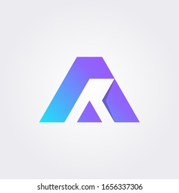 A modern letter logo in gradient color. Initial logo concept vector with minimalist geometric shape.