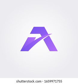 A modern letter logo in gradient color. Initial logo concept vector with minimalist geometric shape.