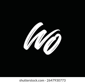Modern Letter Logo Monogram with Brush Style for Branding and Identity WO