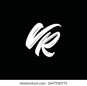 Monograma de logotipo de letra moderna com estilo de escova para marca e identidade VR