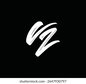 Modern Letter Logo Monogram with Brush Style for Branding and Identity VZ