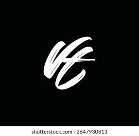 Monograma moderno del logotipo de la letra con el estilo del cepillo para la marca y la identidad TV