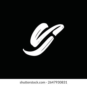 Modern Letter Logo Monogram with Brush Style for Branding and Identity VJ