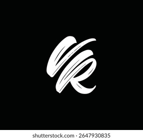 Modern Letter Logo Monogram with Brush Style for Branding and Identity VR