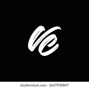 Modern Letter Logo Monogram with Brush Style for Branding and Identity VC