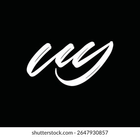 Modern Letter Logo Monogram with Brush Style for Branding and Identity UY