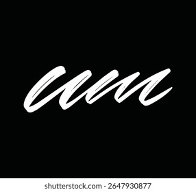 Modern Letter Logo Monogram with Brush Style for Branding and Identity UM