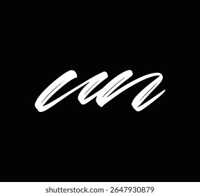 Modern Letter Logo Monogram with Brush Style for Branding and Identity UN