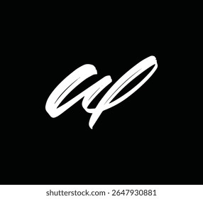 Monograma de logotipo de letra moderna com estilo pincel para branding e identidade UL