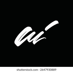Modern Letter Logo Monogram with Brush Style for Branding and Identity UI