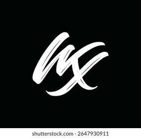 Monograma de logotipo de letra moderna com estilo pincel para branding e identidade WX