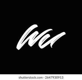 Monograma de logotipo de letra moderna com estilo de pincel para branding e identidade WU