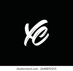 Monograma de logotipo de letra moderna com estilo de pincel para branding e identidade XC