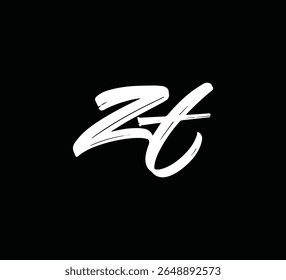 Modern Letter Logo Monogram with Brush Style for Branding and Identity ZT