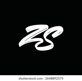 Monograma de logotipo de letra moderna com estilo de pincel para branding e identidade ZS