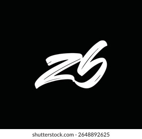 Monograma moderno del logotipo de la letra con el estilo del pincel para la marca y la identidad ZB