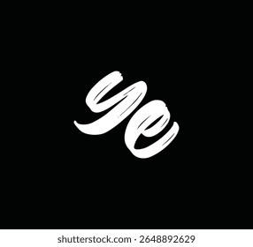Monograma moderno del logotipo de la letra con el estilo del cepillo para la marca y la identidad YE