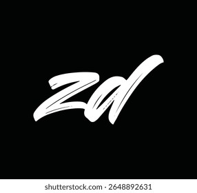 Modernes Logo-Monogramm mit Pinselstil für Branding und Identität ZD