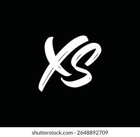 Monograma de logotipo de letra moderna com estilo de pincel para branding e identidade XS