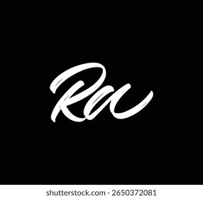 Modern Letter Logo Monogram with Brush Style for Branding and Identity RA