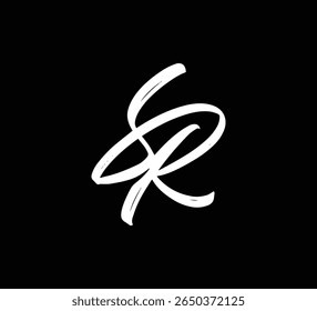 Modern Letter Logo Monogram with Brush Style for Branding and Identity SR