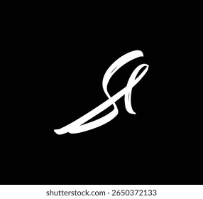 Monograma de logotipo de letra moderna com estilo de pincel para branding e identidade SL