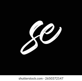 Monograma de logotipo de letra moderna com estilo de pincel para branding e identidade SE