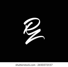 Modern Letter Logo Monogram with Brush Style for Branding and Identity RZ