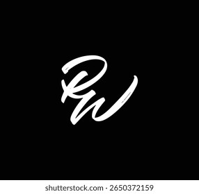 Modern Letter Logo Monogram with Brush Style for Branding and Identity RW