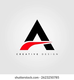Modern A Letter Logo with Red Accent