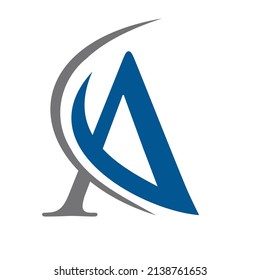 Modern Letter A Logo Template. A Letter Logo Design with Swoosh Icon Vector.