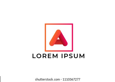 modern letter A logo vector icon template download