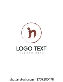 Modern letter lowercase type H logo template, vector logo for business and company identity 