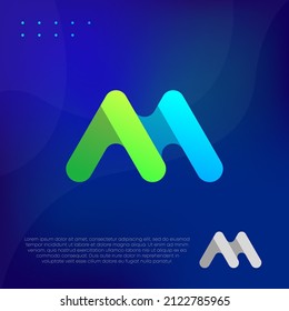 Modern Letter M Gradient Logo Icon