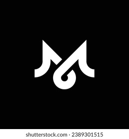 modern letter M line logo design