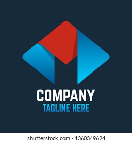Modern letter M logo