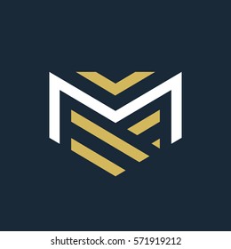 Moderner Buchstabe M Logo.